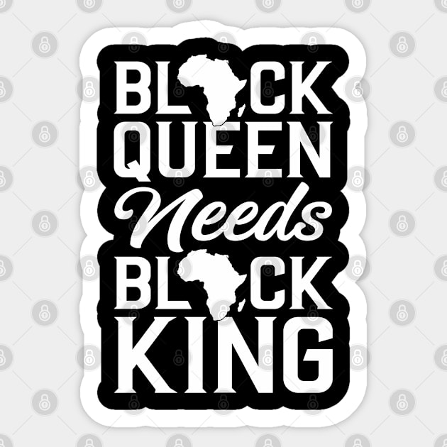 Black Queen Needs Black King Sticker by Afrinubi™